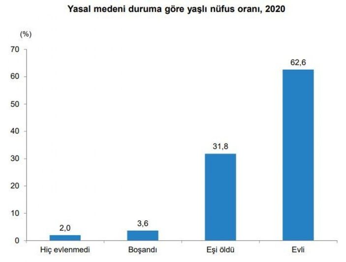 Türkiye’de yaşlı nüfus 10 yılda yüzde 49,3 arttı