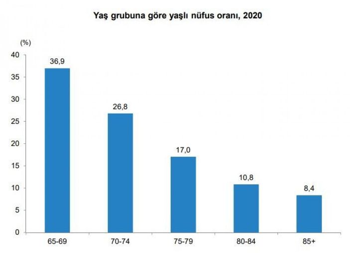 Türkiye’de yaşlı nüfus 10 yılda yüzde 49,3 arttı