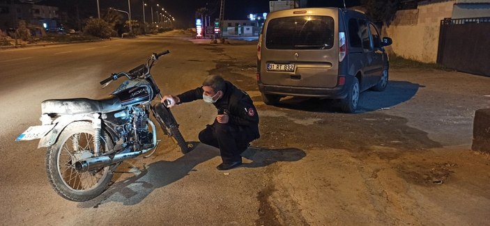 Hatay'da denetime takılan motosiklet çalıntı çıktı