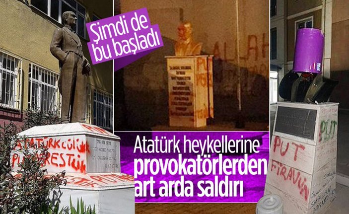 Tekirdağ'da Atatürk heykeline saldıran kişi kamerada