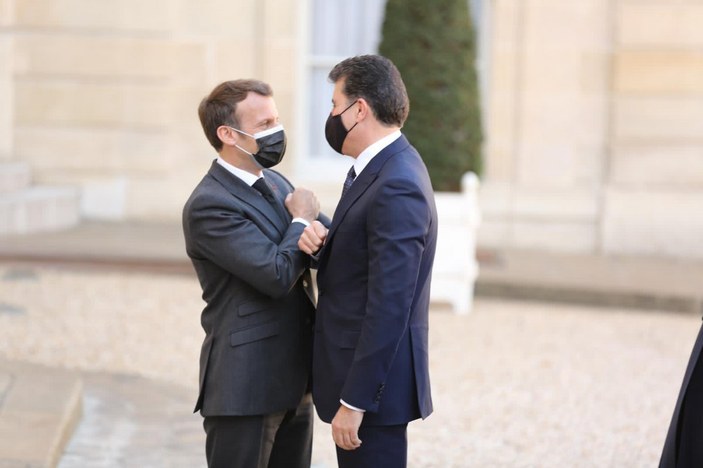 Macron ve Barzani Paris'te bir araya geldi