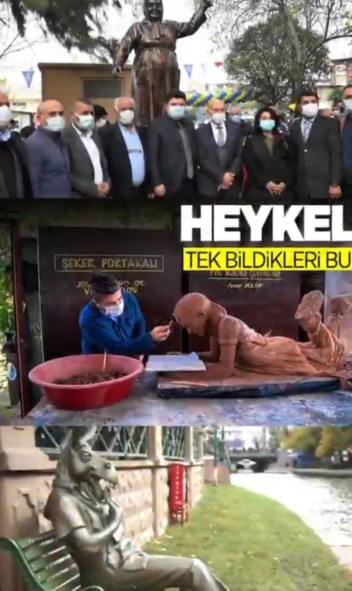 AK Parti'nin 1 Nisan şakasında heykel var