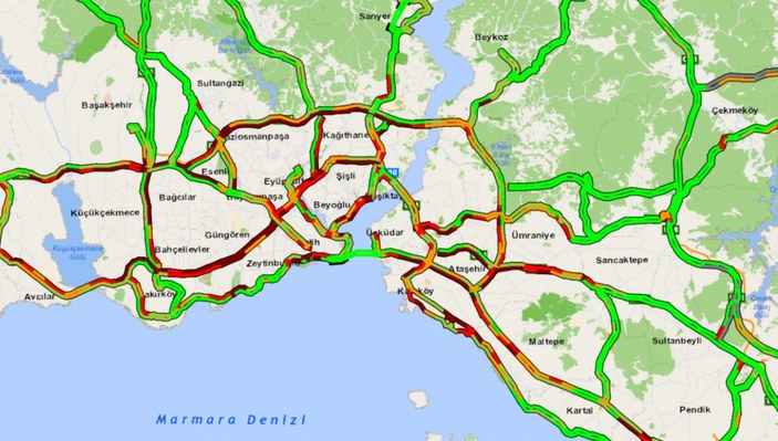 İstanbul'da 56 saatlik kısıtlama öncesi trafik yoğunluğu