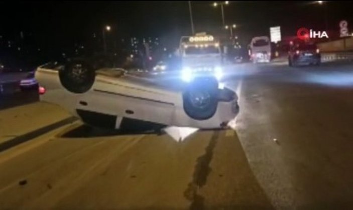 Ankara'da takla atan aracın sürücüsü sağ salim çıktı