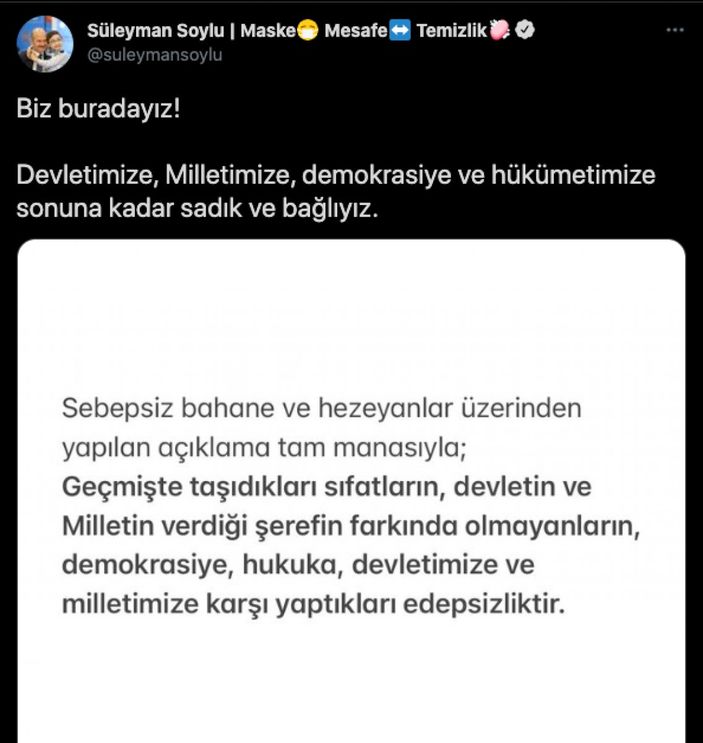 Amirallerin bildirisine karşı cevap: Biz buradayız