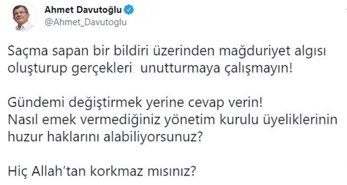 Ahmet Davutoğlu'nun bildirici amiraller hakkındaki açıklamaları