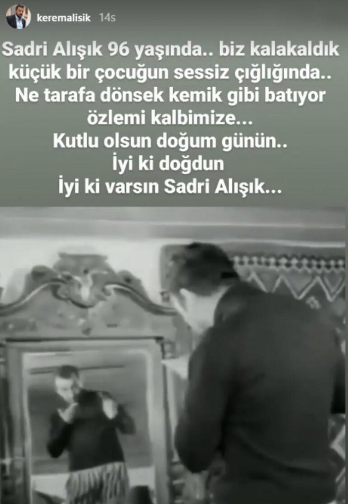 Kerem Alışık'tan Sadri Alışık paylaşımı