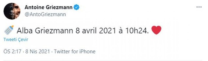 Antoine Griezmann 3'üncü kez baba oldu