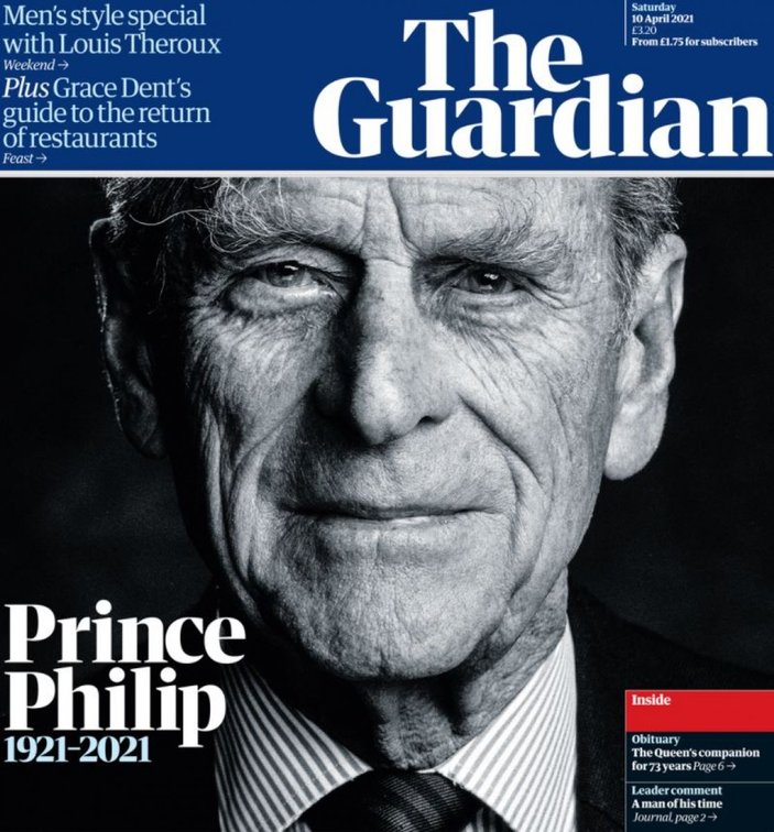 Prens Philip'in ölümü İngiliz basınında