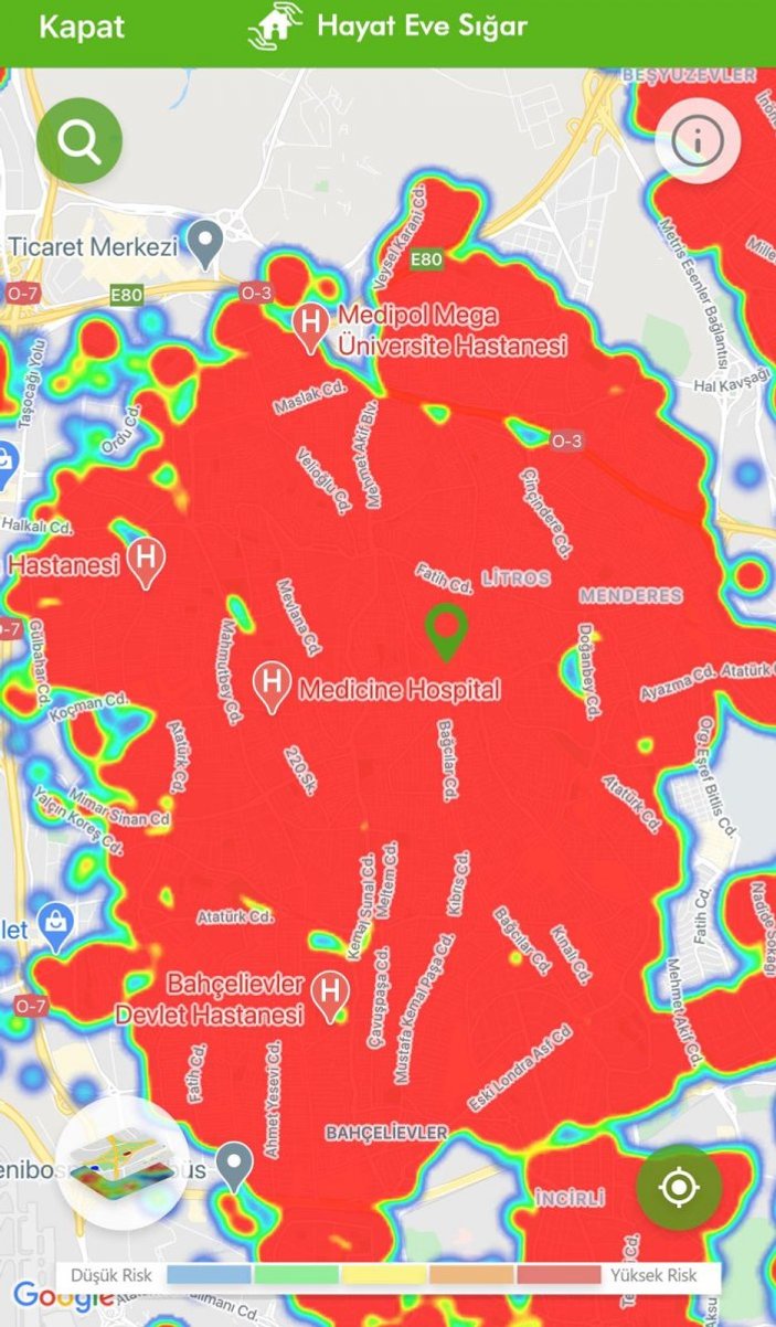 İstanbul koronavirüs risk haritasında ilçelerin son durumu