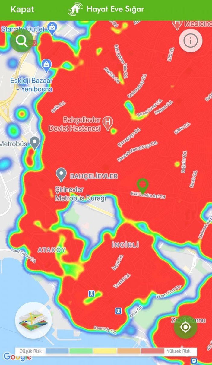 İstanbul koronavirüs risk haritasında ilçelerin son durumu