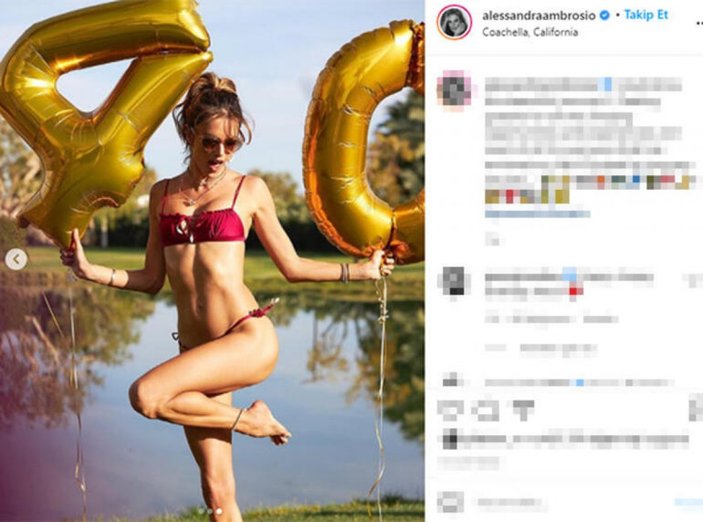 Alessandra Ambrosio'dan 40 yaş pozları