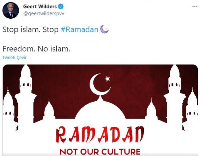 Ali Erbaş'tan, Wilders'ın Ramazan'ı hedef alan mesajına tepki