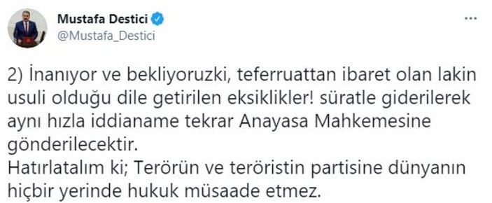 Mustafa Destici: Terörün partisine hukuk müsaade etmez