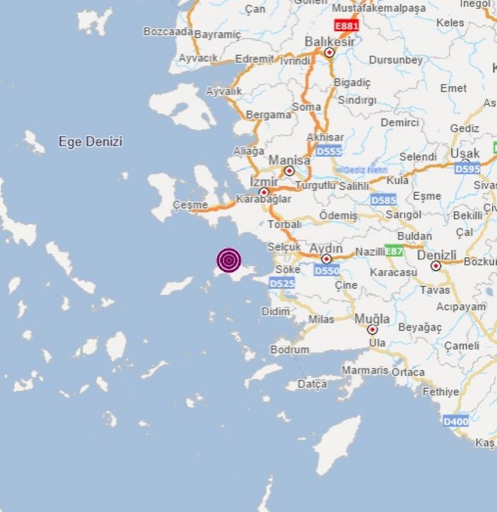 İzmir açıklarında 3.9 büyüklüğünde deprem