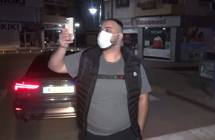 Aksaray'da yediği cezanın acısını polisleri görüntüleyerek çıkarmak istedi