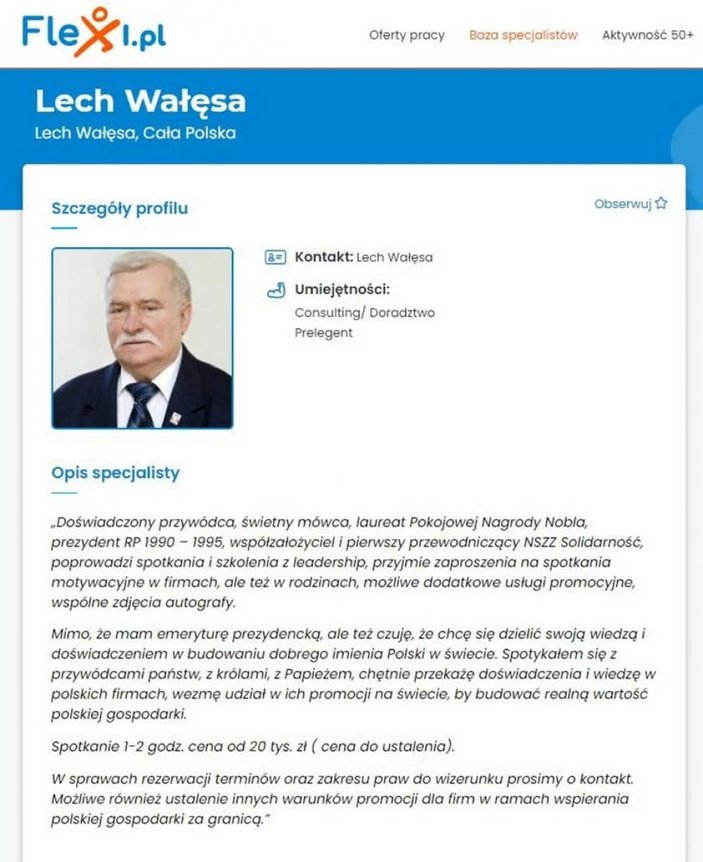 Polonya'nın eski Cumhurbaşkanı Walesa, internette iş arıyor