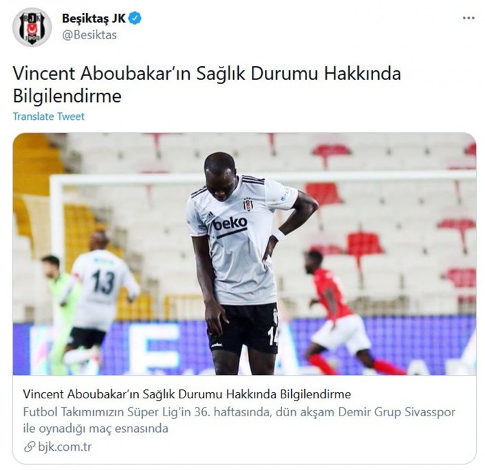 Aboubakar, Kayserispor maçında yok