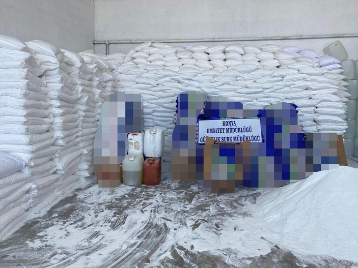 Konya polisi 34 bin 185 kilogram sahte toz deterjan ele geçirdi