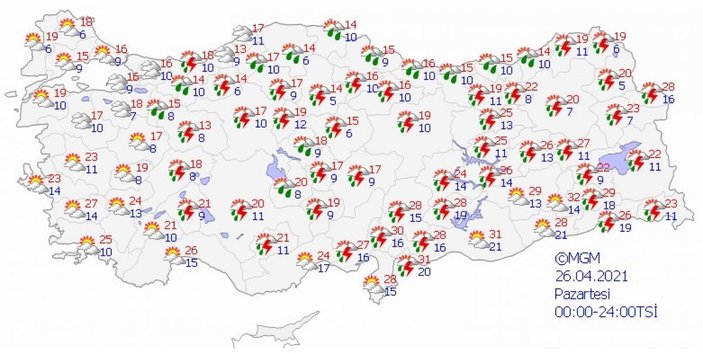 Meteoroloji'den yurt genelinde sağanak yağış uyarısı