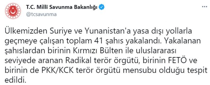 Suriye ve Yunanistan'a kaçmaya çalışan 41 şahıs yakalandı