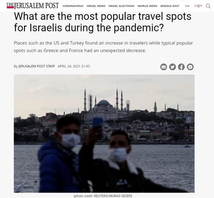 İsraillilerin tatil için ilk tercihi Türkiye ve ABD oldu