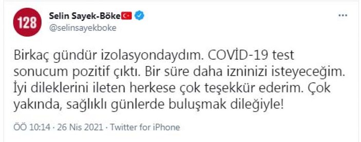 CHP'li Selin Sayek Böke, koronavirüse yakalandı