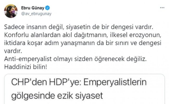 CHP'den HDP'ye 'haddinizi bilin' cevabı: Geçsinler bunları