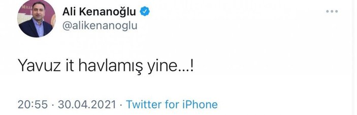 Ali Kenanoğlu, Yavuz Ağıralioğlu'na it dedi