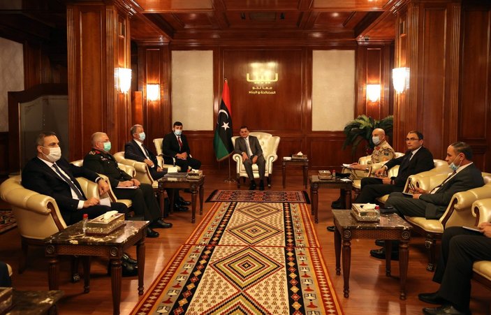 Bakan Akar, Çavuşoğlu ve Fidan, Libya Başbakanı Dibeybe ile görüştü