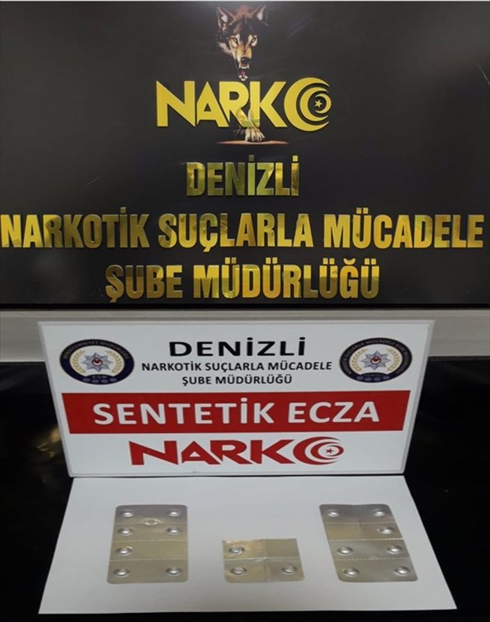 a Denizli’de 7 bin 480 kullanımlık sentetik uyuşturucu ele geçirildi
