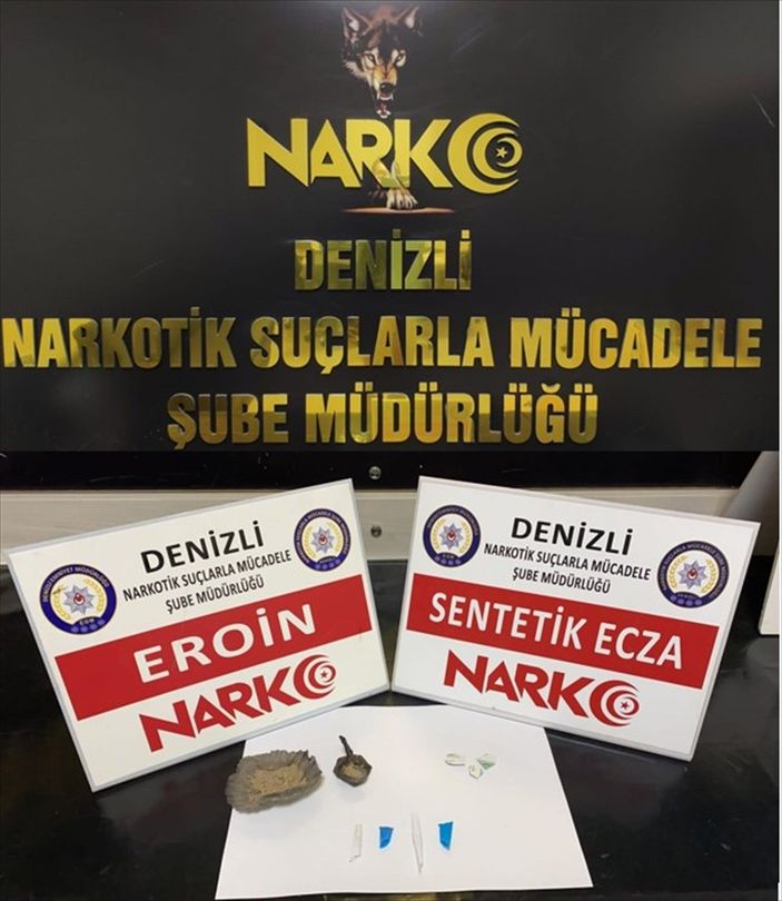 a Denizli’de 7 bin 480 kullanımlık sentetik uyuşturucu ele geçirildi