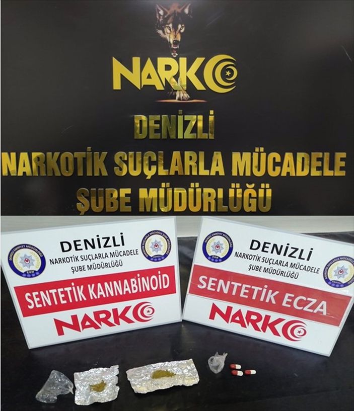 a Denizli’de 7 bin 480 kullanımlık sentetik uyuşturucu ele geçirildi