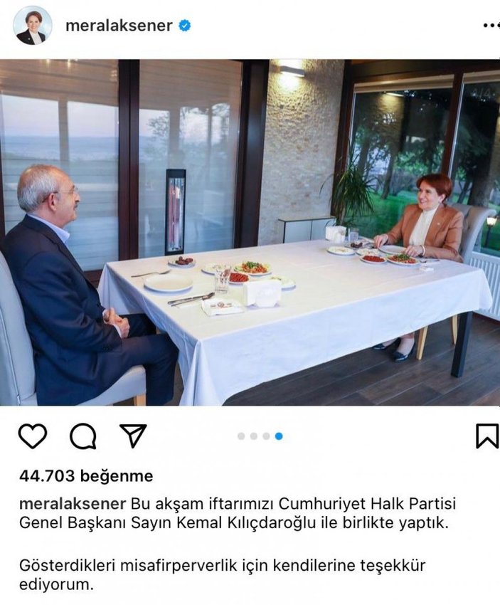 Meral Akşener ile Kemal Kılıçdaroğlu iftarda bir araya geldi