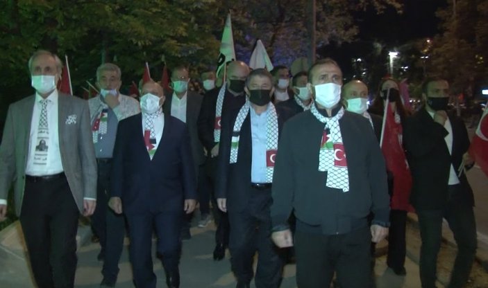 Ankara'daki İsrail Büyükelçiliği önünde Kudüs protestosu