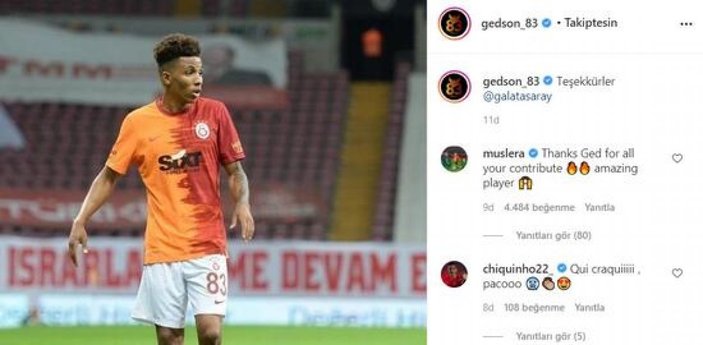 Gedson Fernandes, Galatasaray'a veda etti