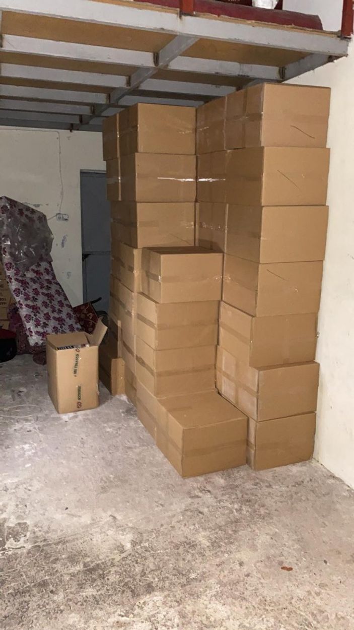 i Gaziantep’te 470 bin adet kaçak makaron ele geçirildi