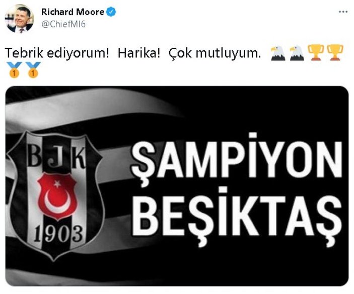 Richard Moore'dan Beşiktaş paylaşımı