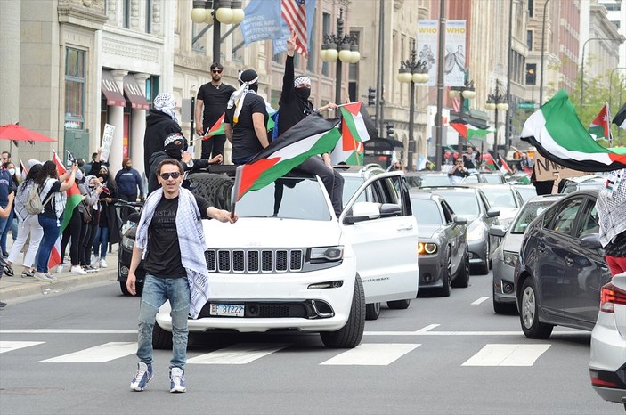 ABD'de Filistin'e destek gösterisi