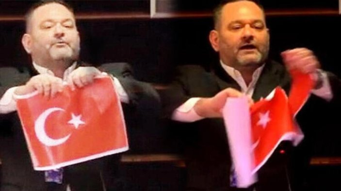 Türk bayrağını yırtan 'ırkçı vekil', Atina'ya gönderildi
