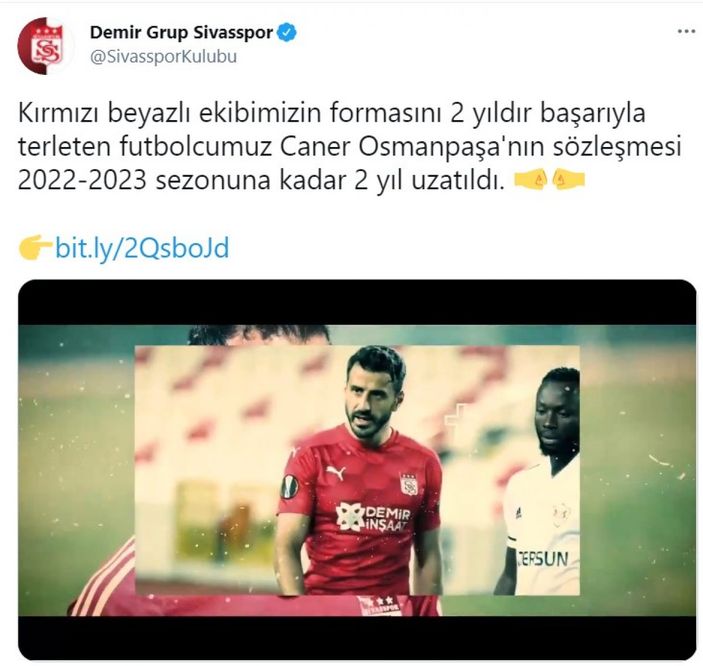 Sivasspor, Caner Osmanpaşa'nın sözleşmesini uzattı