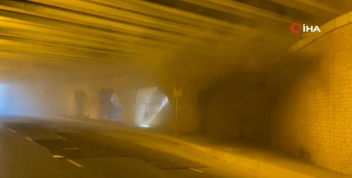 i Topkapı alt geçidinde onarım çalışmaları sırasında yangın çıktı