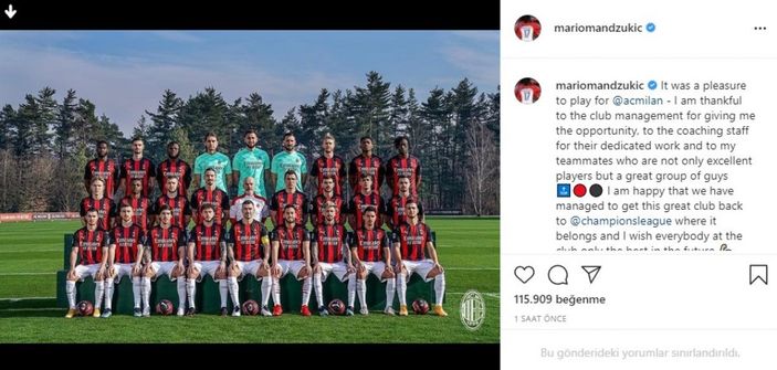 Mandzukic Milan'dan ayrıldı