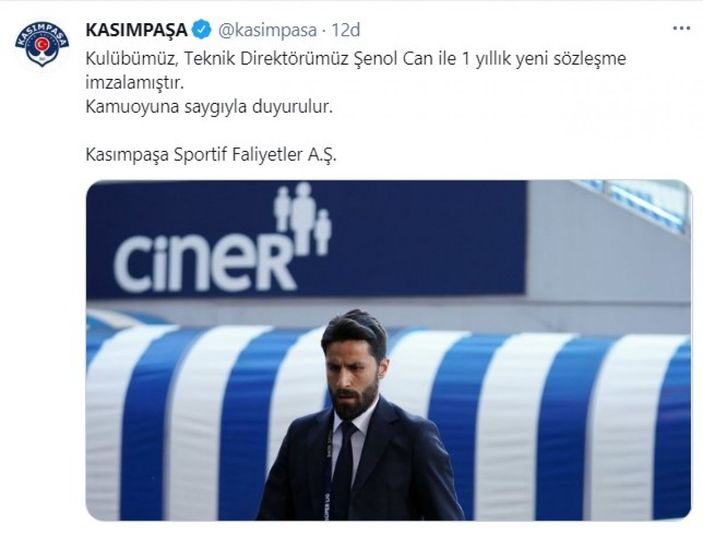 Kasımpaşa Şenol Can'la 1 yıllık sözleşme imzaladı