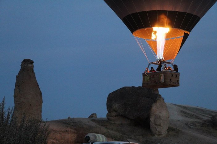 Kapadokya'da hava şartları balonların uçmasına izin vermiyor