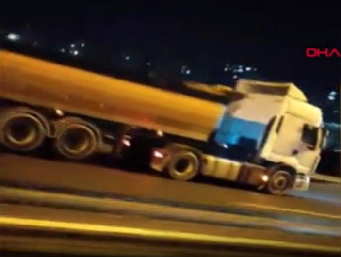 d Hadımköy’de hafriyat kamyonu, ters yönde hızla ilerledi