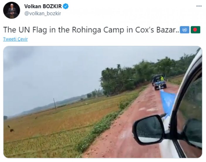 Volkan Bozkır, Arakanlı Müslümanları kampta ziyaret etti