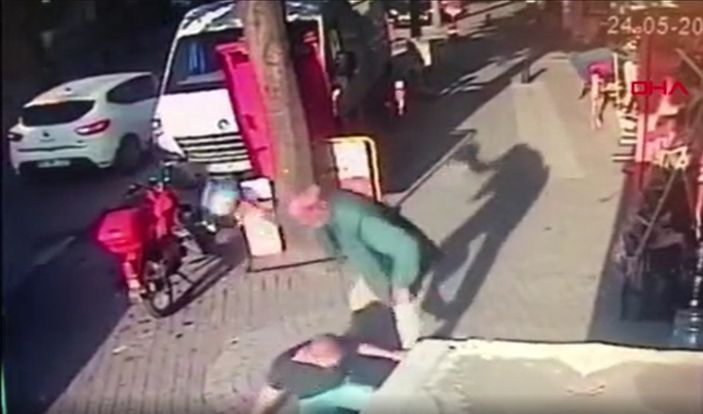 d İstanbul’da, kendisine saldıran adamı piknik tüpü ile darbetti