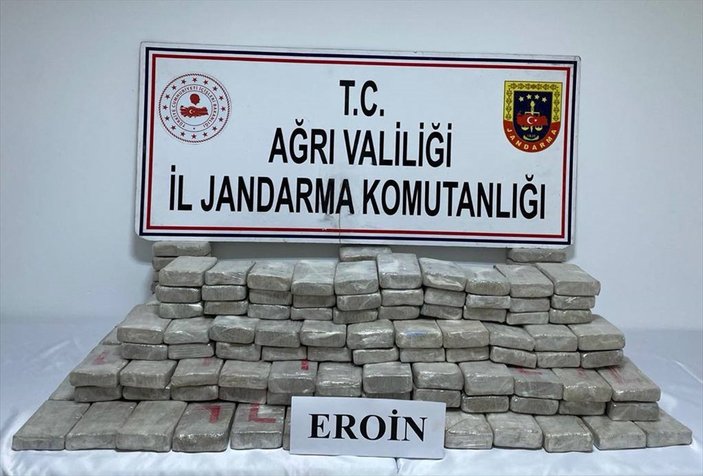 Ağrı'da, Türkiye-İran sınırında 109 kilogram eroin ele geçirildi