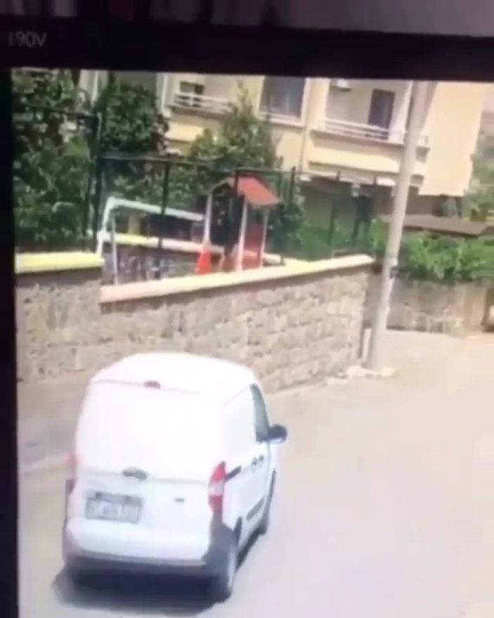 Gebze'de aracın köpeği ezdiği anlar